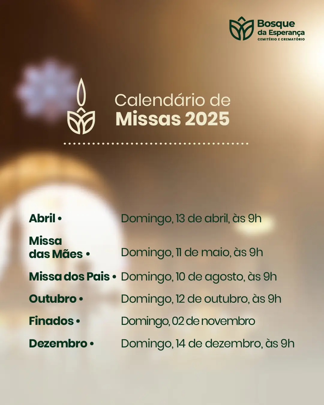 Calendário de Missas